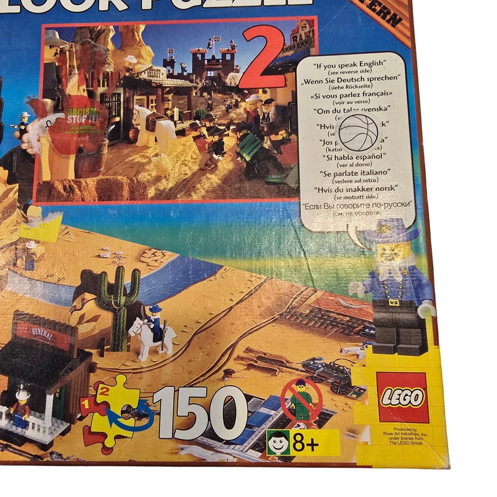 Vintage Rose Art LEGO 3D Plus Floor Puzzle Western Wild West 150 Pieces 1997 - Picture 3 of 8